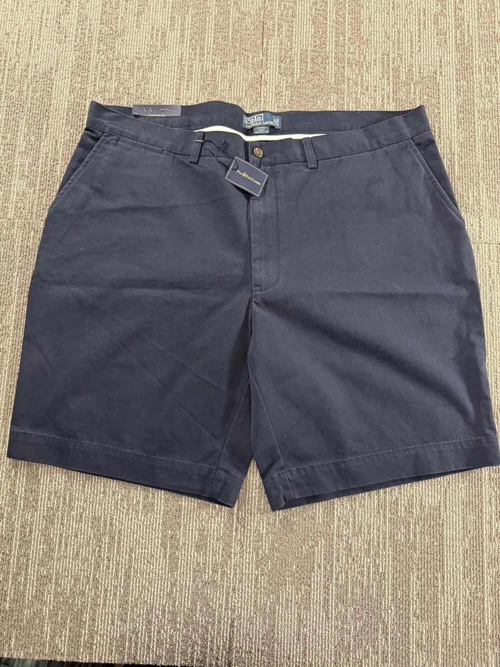 Polo Ralph Lauren Shorts Mens 40 Navy Prospect Short Chino Flat Front Casual